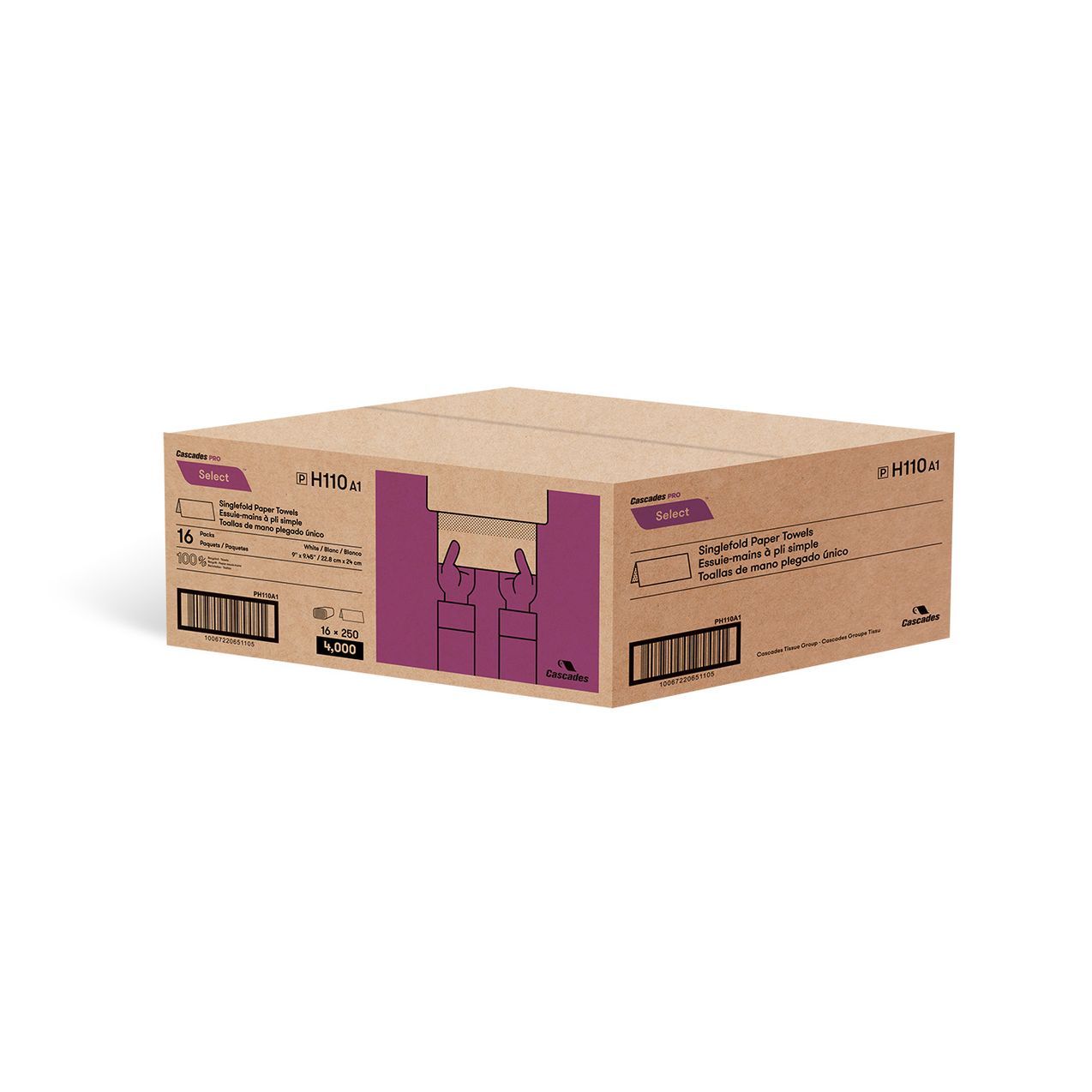 Single fold Paper Towel White